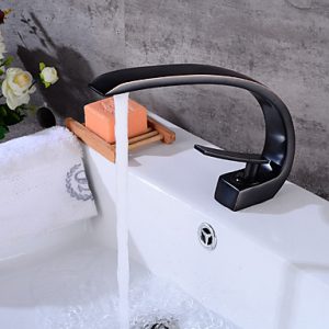 Matte black designer tapware for a modern bathroom basin